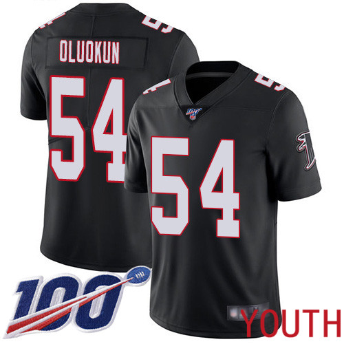 Atlanta Falcons Limited Black Youth Foye Oluokun Alternate Jersey NFL Football #54 100th Season Vapor Untouchable->youth nfl jersey->Youth Jersey